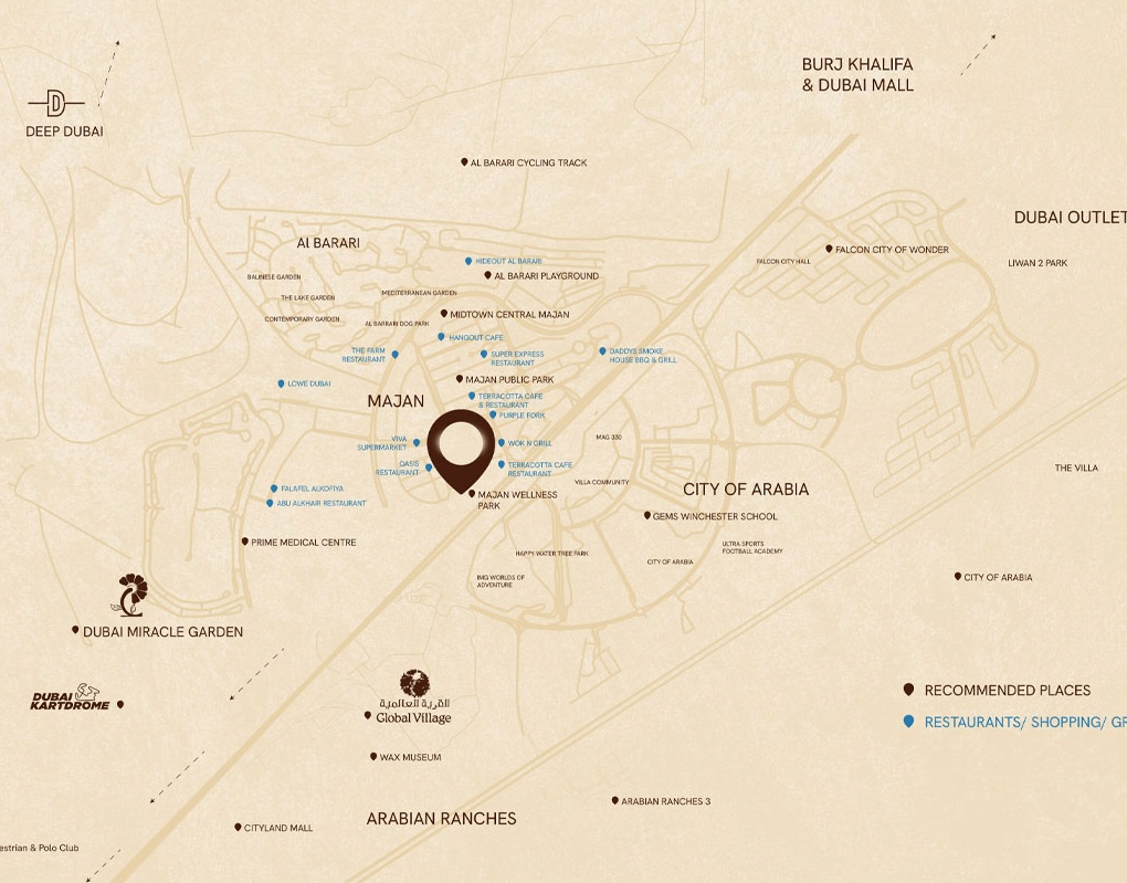 خريطة موقع بن غاطي سكاي فليم - مجان دبي